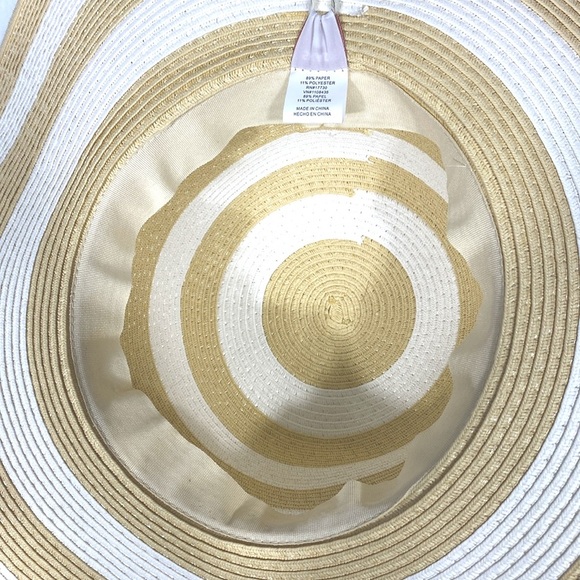 Shade & Shore Striped Tan and White Sun Hat - Picture 8 of 12